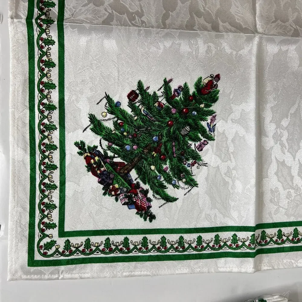 Spode Christmas Tree Tablecloth Placemats Napkins Set Holiday Table Linens Decor